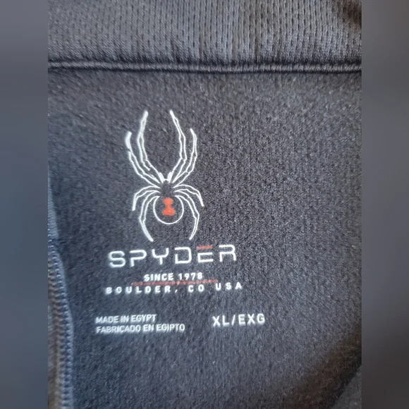 Spyder Shirt Men's X-Large Black 1/4 Zip Long Sleeve Performance Active Pullover - Picture 2 of 10